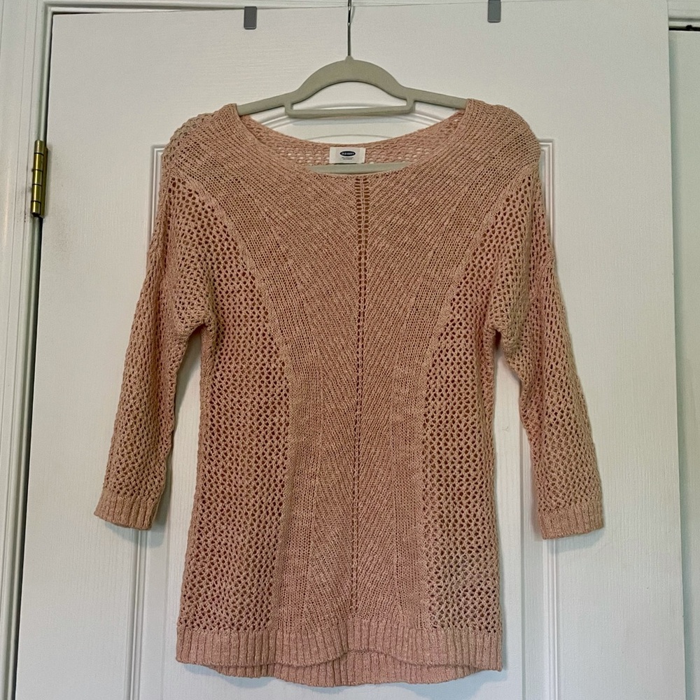 Old Navy light pink 3/4 sleeve XS sweater